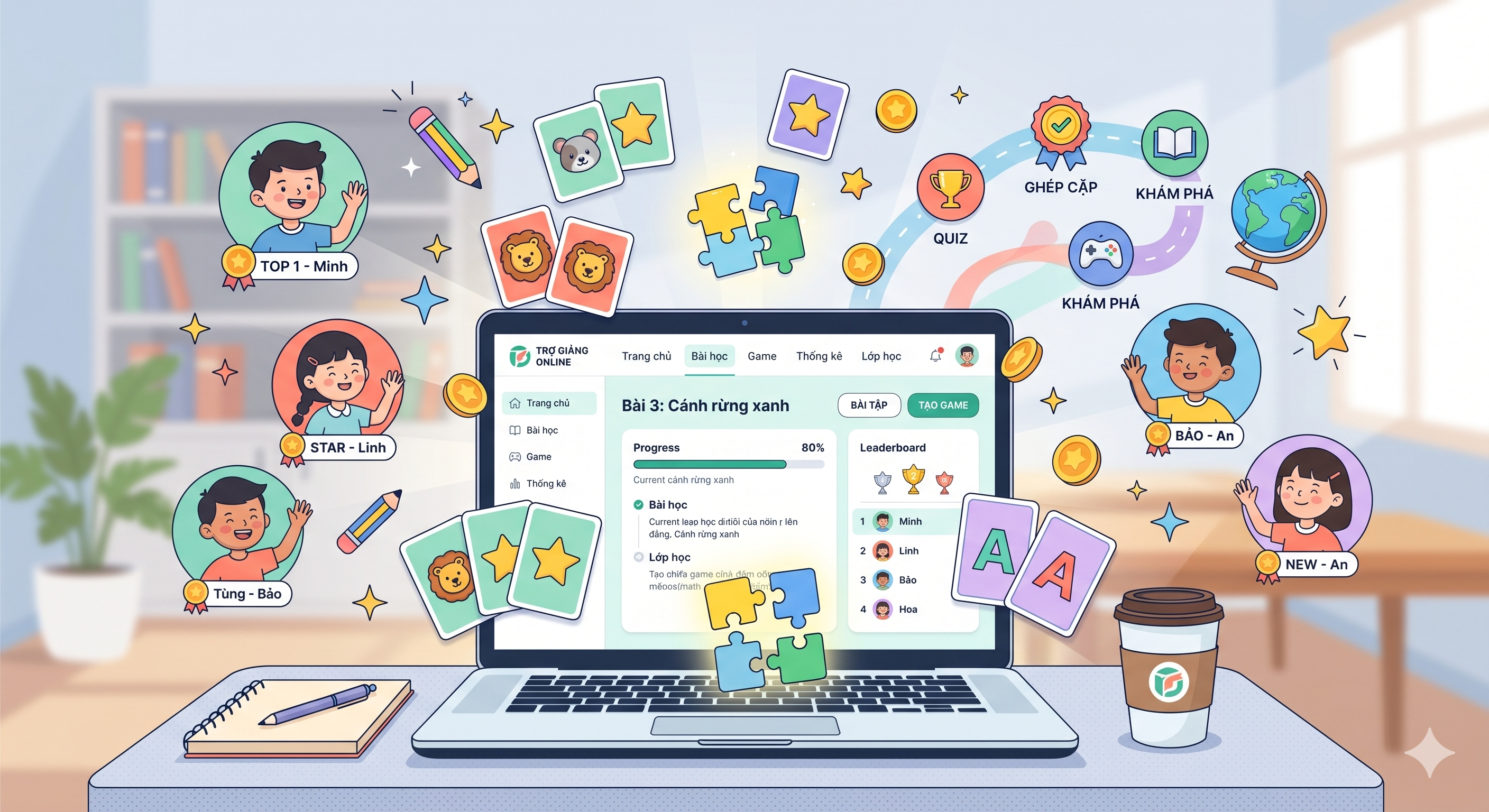 Hướng Dẫn Giáo Viên: Thêm Game Tương Tác Cực Vui Vào Bài Học Trên Trợ Giảng Online